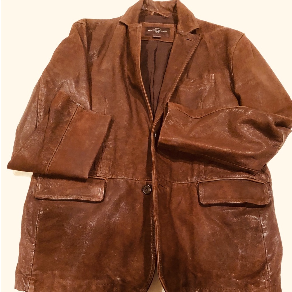 Leather sports jacket